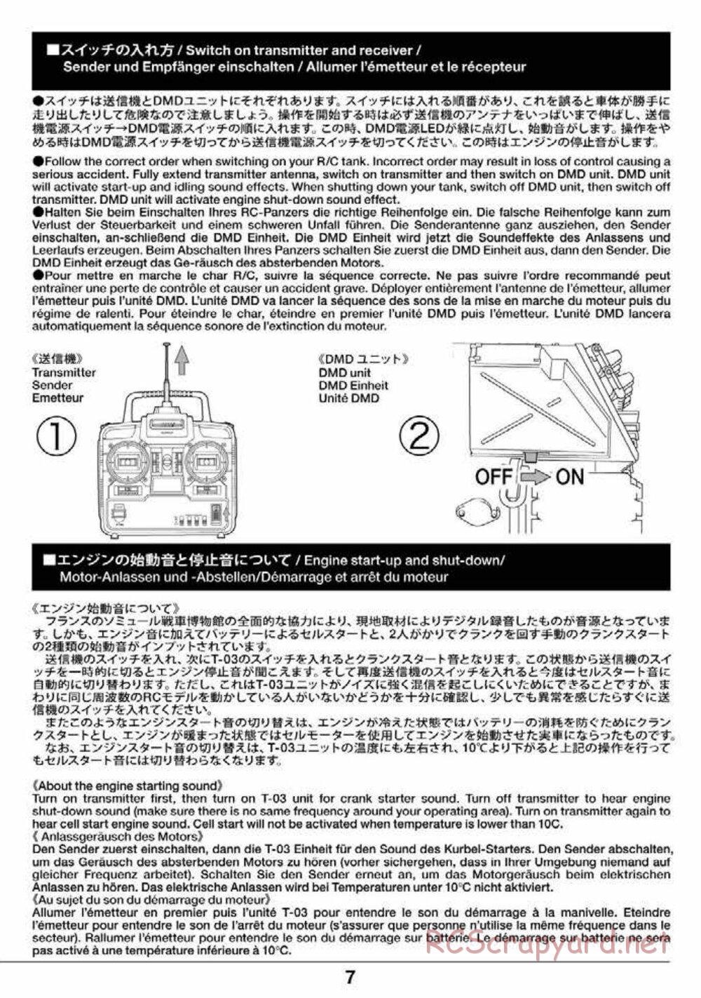 Tamiya - Jagdpanther - 1/16 Scale Chassis - Operation Manual - Page 7