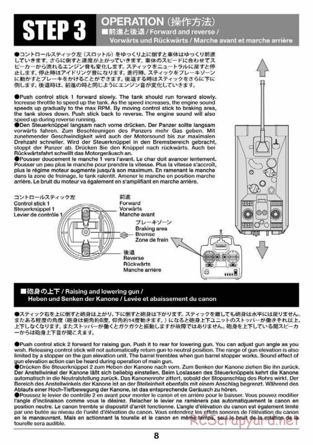 Tamiya - Jagdpanther - 1/16 Scale Chassis - Operation Manual - Page 8