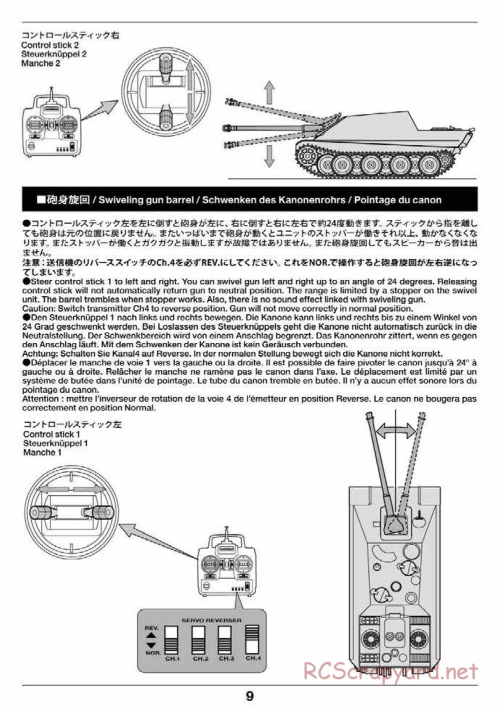Tamiya - Jagdpanther - 1/16 Scale Chassis - Operation Manual - Page 9