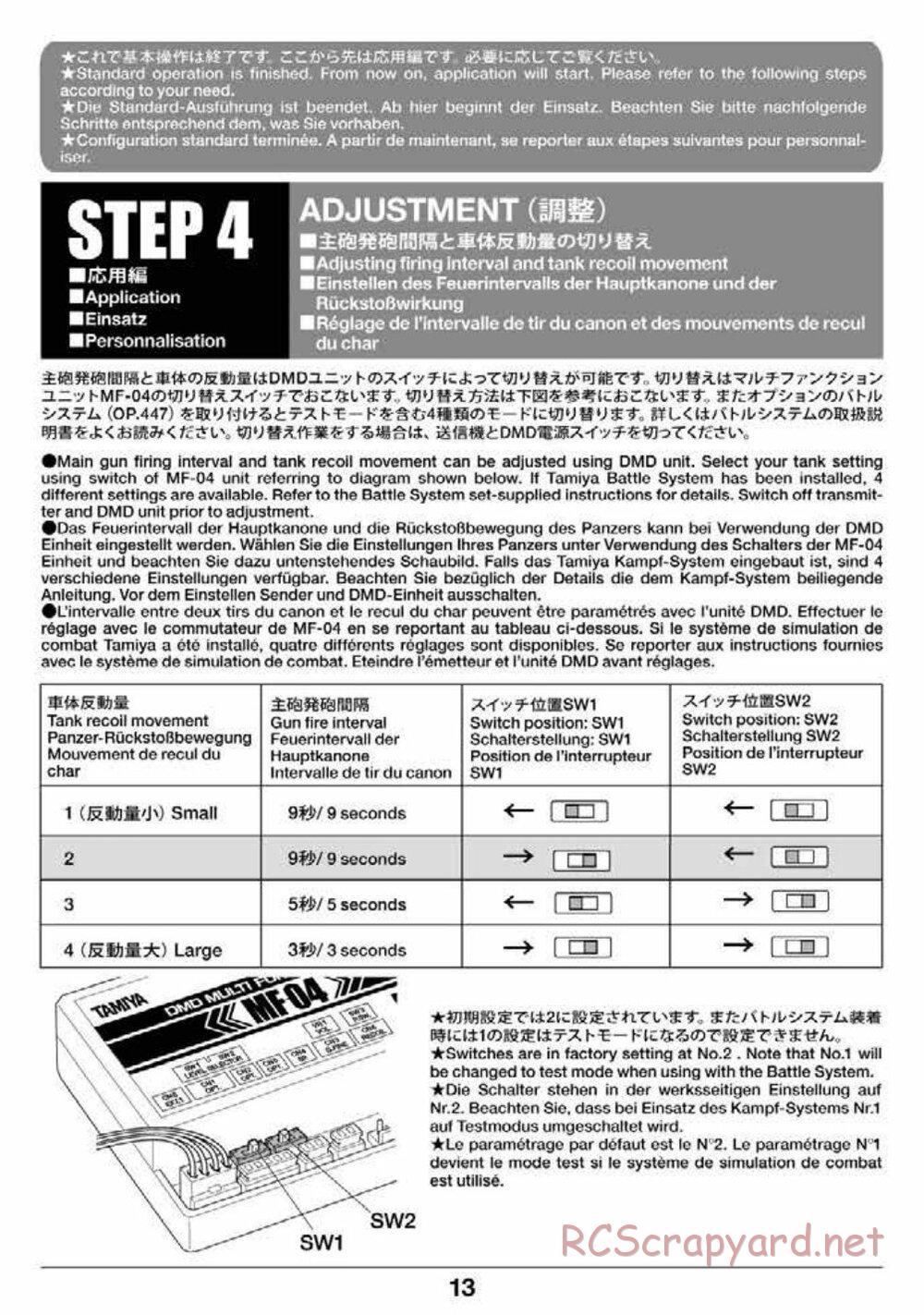 Tamiya - Jagdpanther - 1/16 Scale Chassis - Operation Manual - Page 13