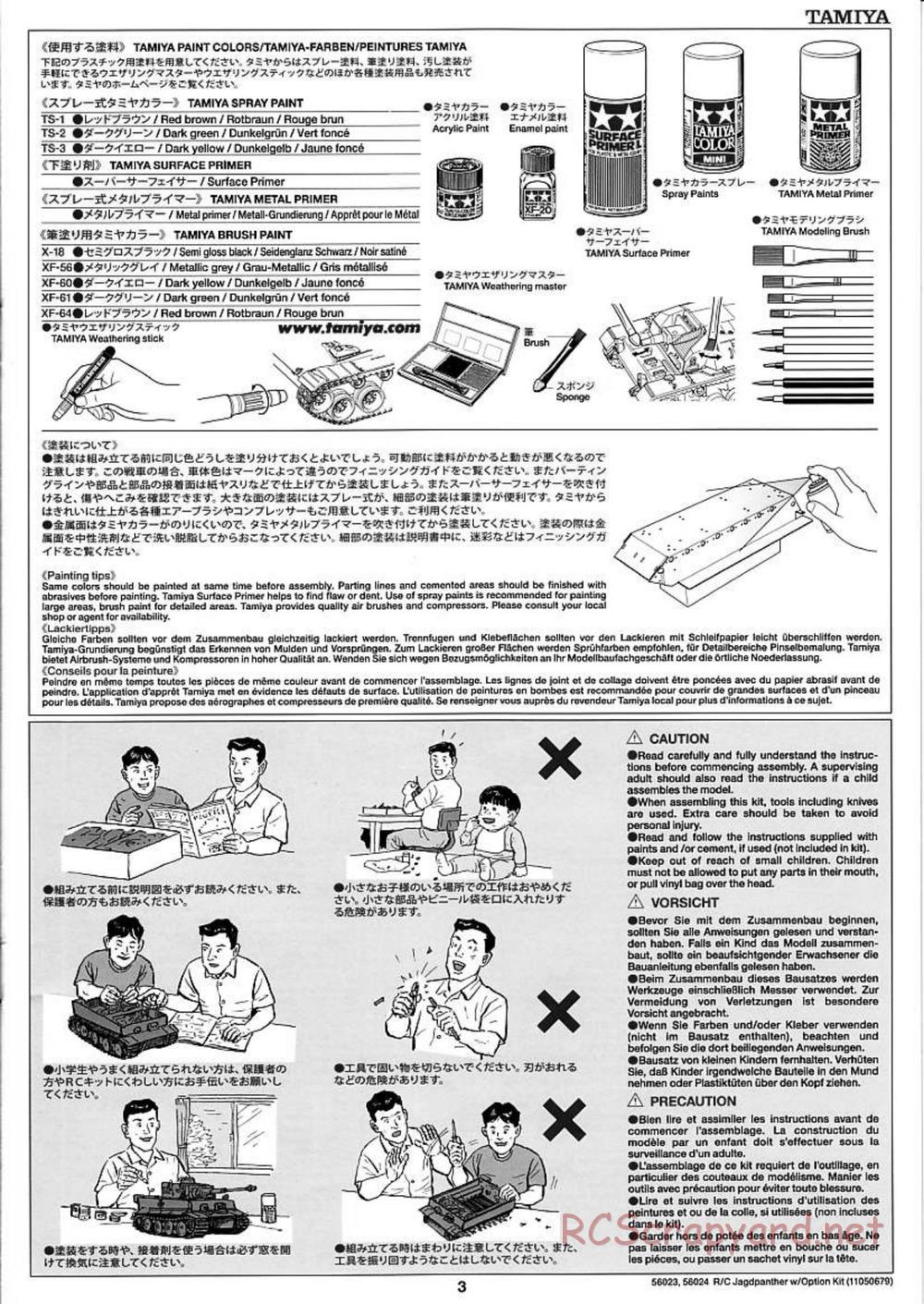 Tamiya - Jagdpanther - 1/16 Scale Chassis - Manual - Page 3