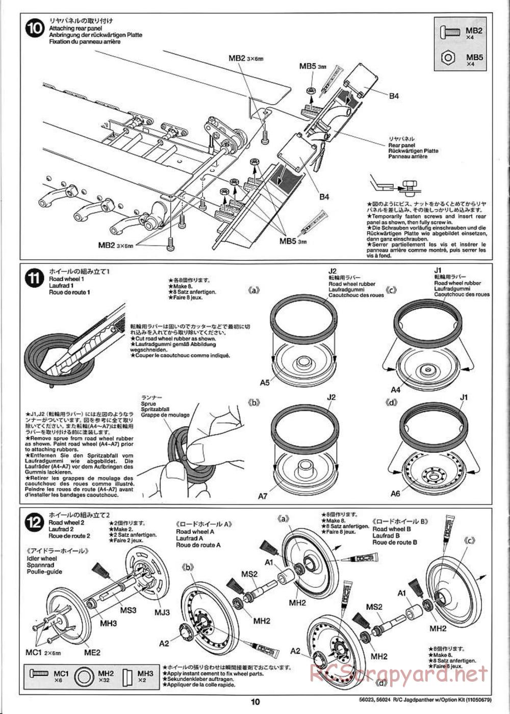 Tamiya - Jagdpanther - 1/16 Scale Chassis - Manual - Page 10