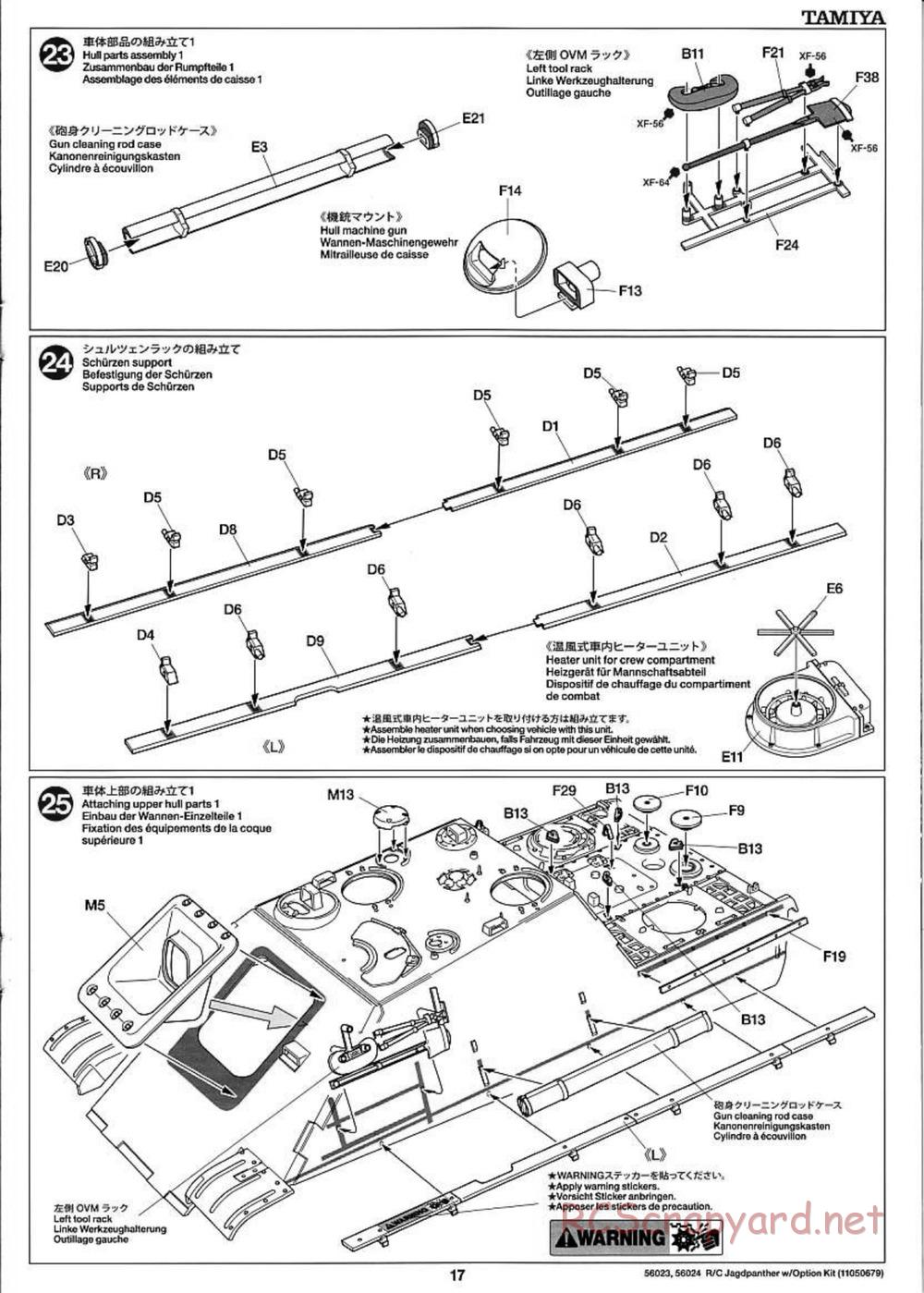 Tamiya - Jagdpanther - 1/16 Scale Chassis - Manual - Page 17