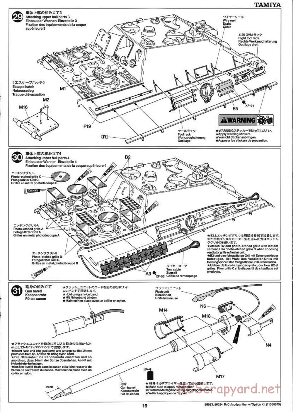 Tamiya - Jagdpanther - 1/16 Scale Chassis - Manual - Page 19