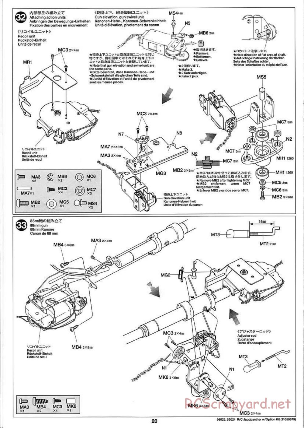 Tamiya - Jagdpanther - 1/16 Scale Chassis - Manual - Page 20