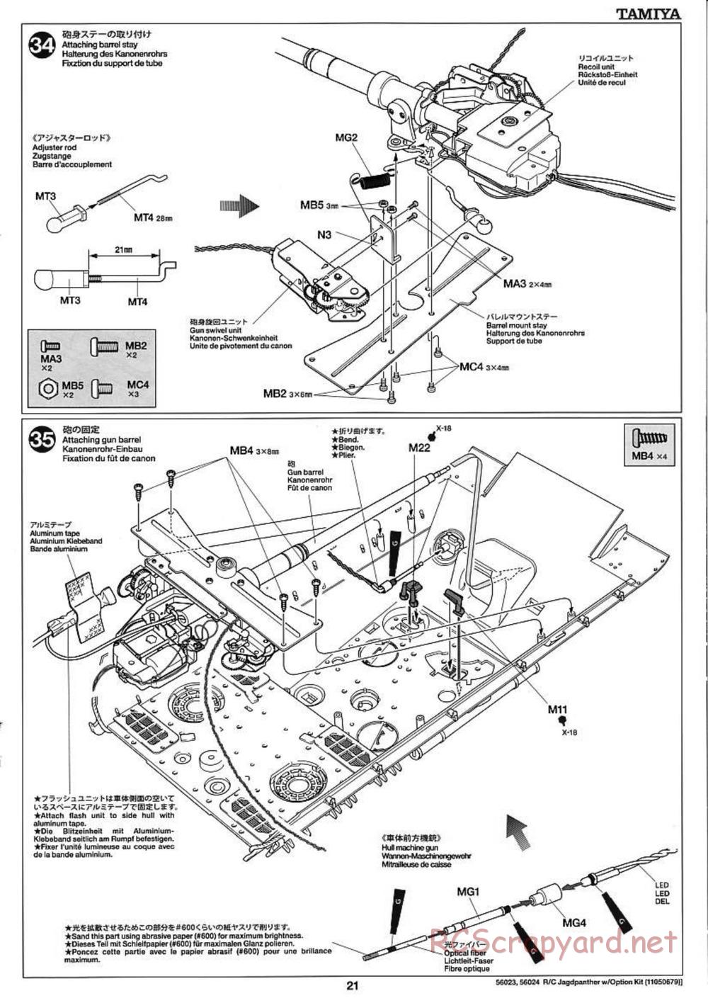 Tamiya - Jagdpanther - 1/16 Scale Chassis - Manual - Page 21