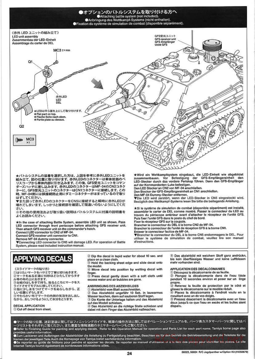 Tamiya - Jagdpanther - 1/16 Scale Chassis - Manual - Page 24