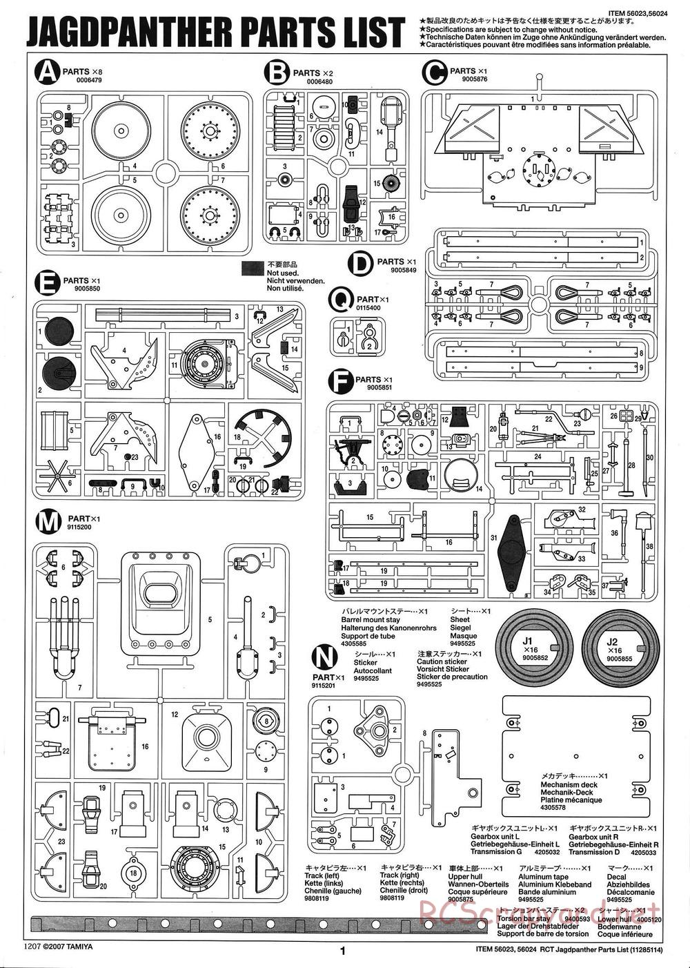 Tamiya - Jagdpanther - 1/16 Scale Chassis - Manual - Page 25