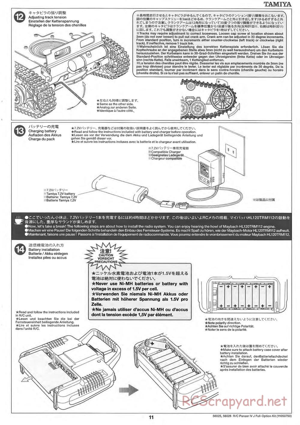 Tamiya - Panzerkampfwagen IV Ausf.J - 1/16 Scale Chassis - Manual - Page 11