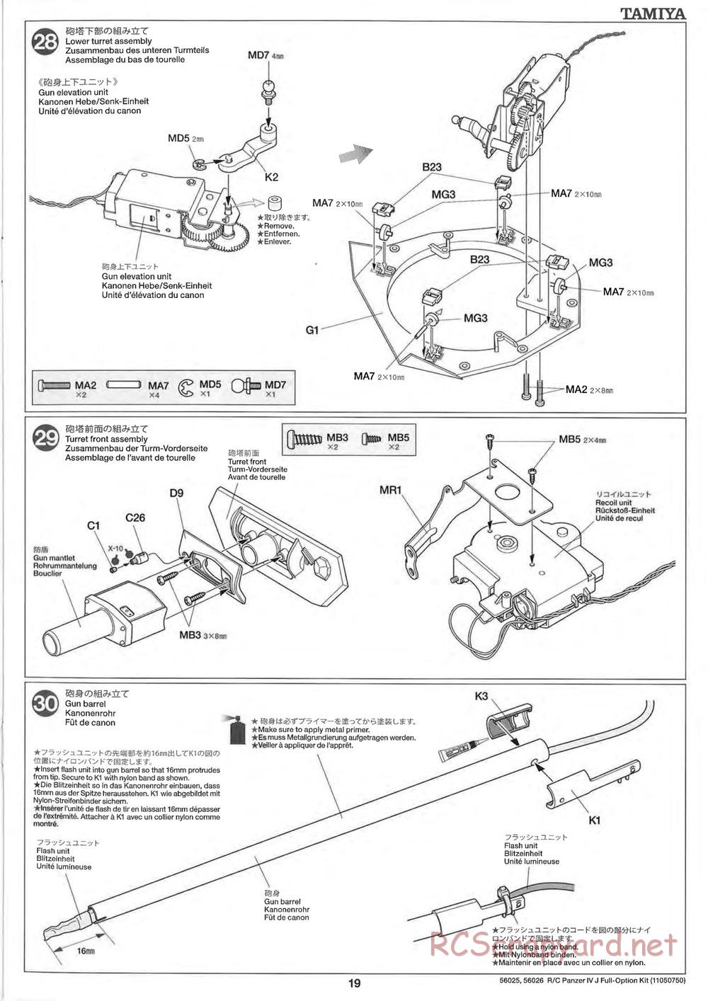 Tamiya - Panzerkampfwagen IV Ausf.J - 1/16 Scale Chassis - Manual - Page 19