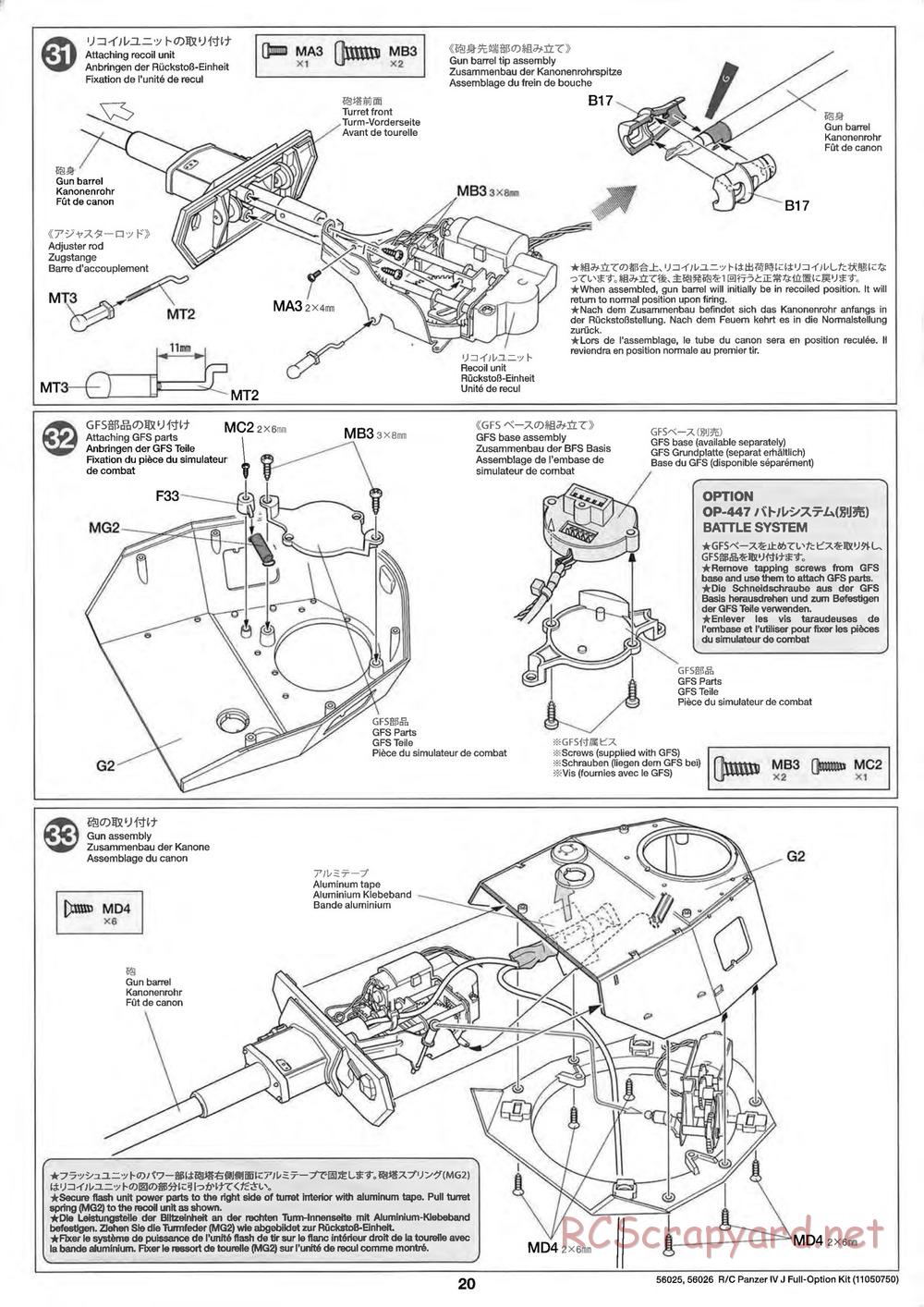 Tamiya - Panzerkampfwagen IV Ausf.J - 1/16 Scale Chassis - Manual - Page 20