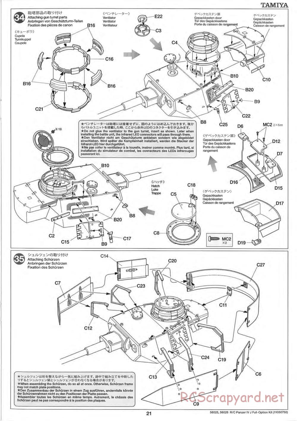 Tamiya - Panzerkampfwagen IV Ausf.J - 1/16 Scale Chassis - Manual - Page 21