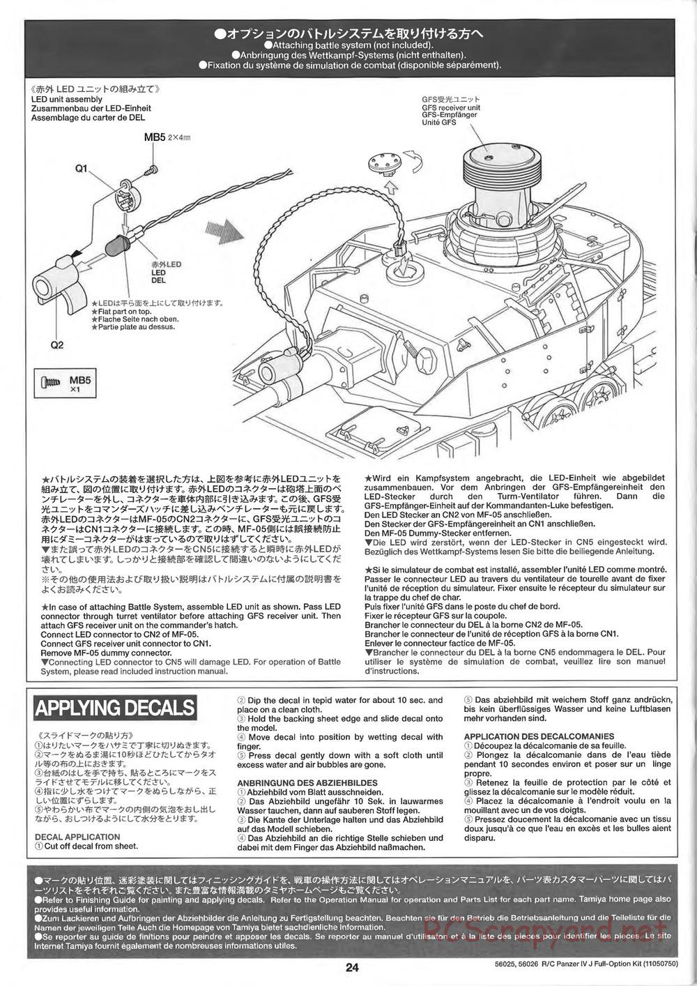Tamiya - Panzerkampfwagen IV Ausf.J - 1/16 Scale Chassis - Manual - Page 24