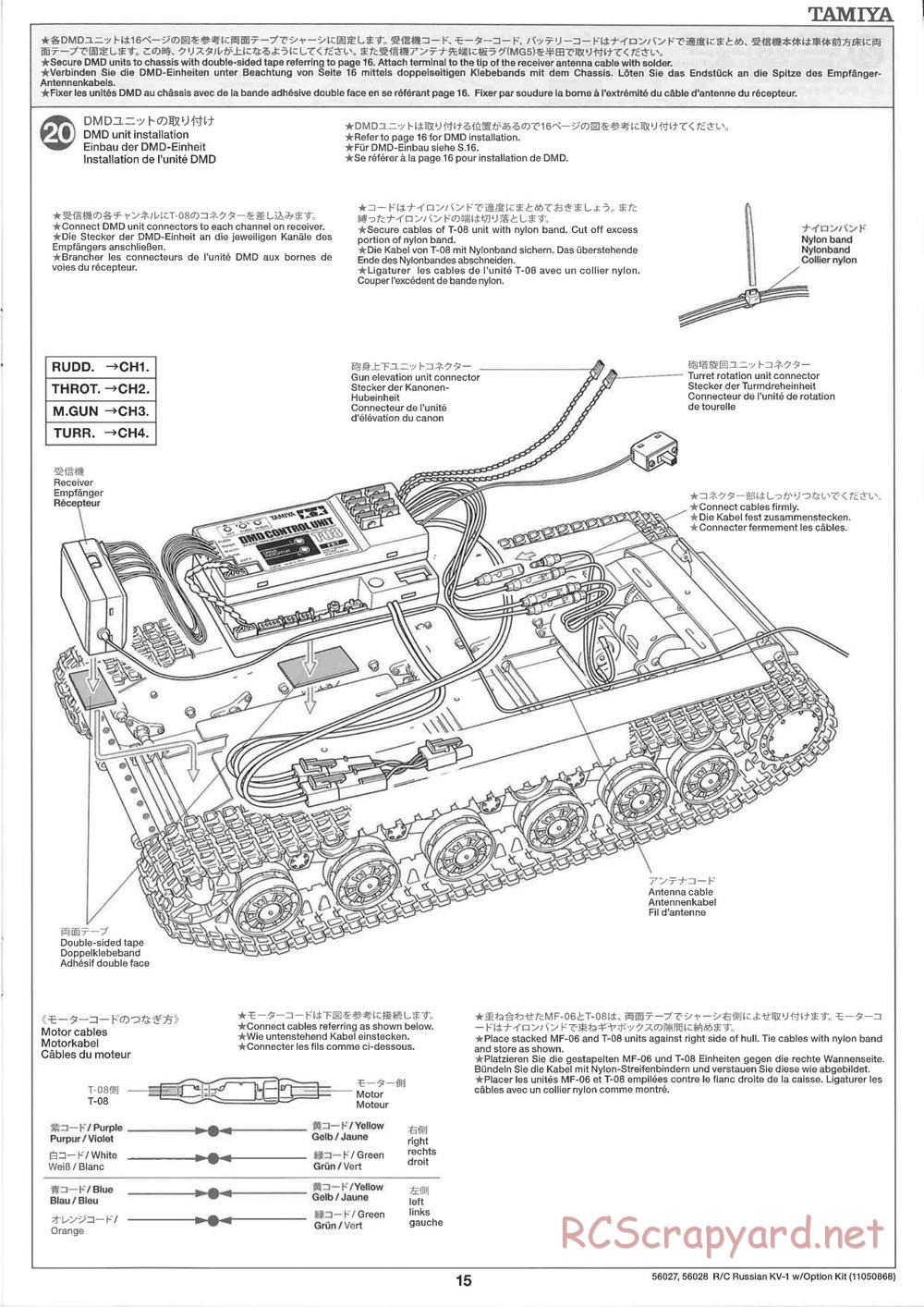 Tamiya - Russian Heavy Tank KV-1 - 1/16 Scale Chassis - Manual - Page 15
