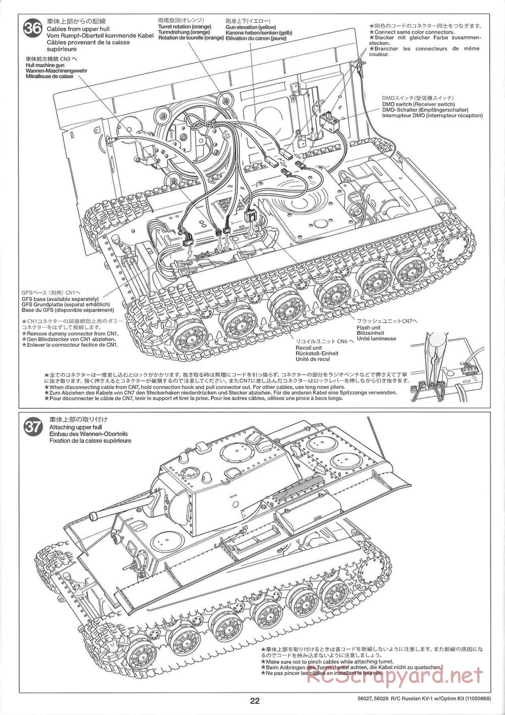 Tamiya - Russian Heavy Tank KV-1 - 1/16 Scale Chassis - Manual - Page 22