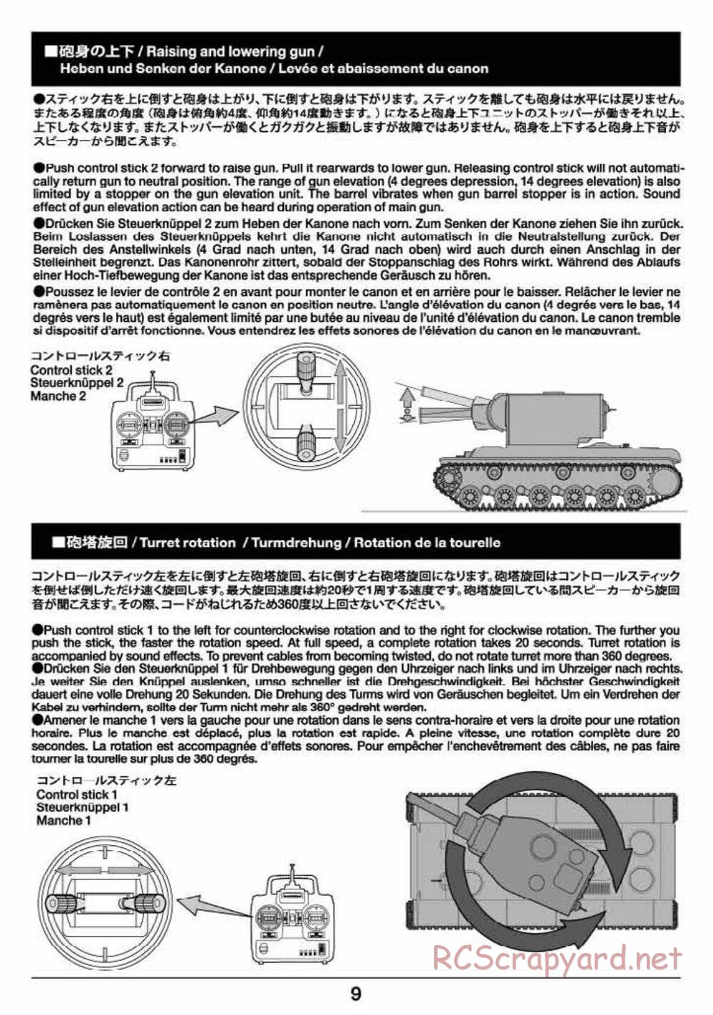 Tamiya - Russian Heavy Tank KV-2 Gigant - 1/16 Scale Chassis - Operation Manual - Page 9