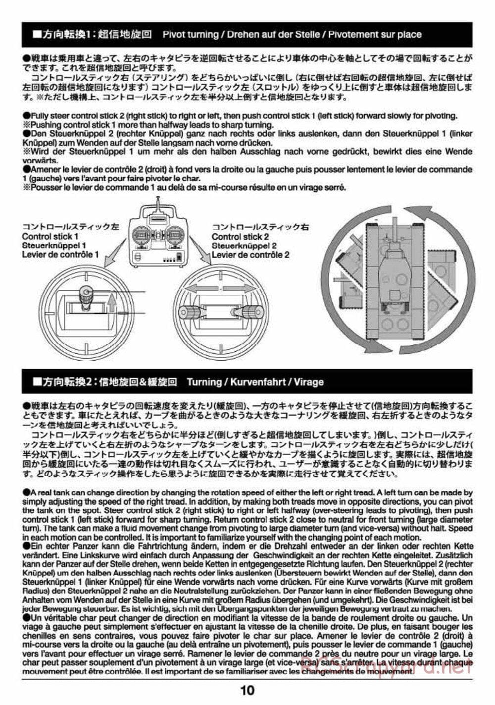 Tamiya - Russian Heavy Tank KV-2 Gigant - 1/16 Scale Chassis - Operation Manual - Page 10