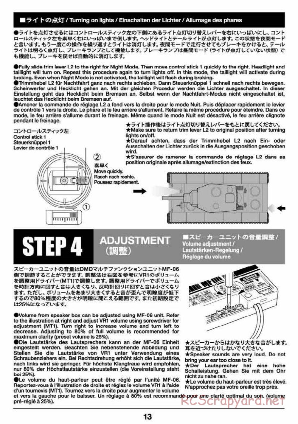 Tamiya - Russian Heavy Tank KV-2 Gigant - 1/16 Scale Chassis - Operation Manual - Page 13