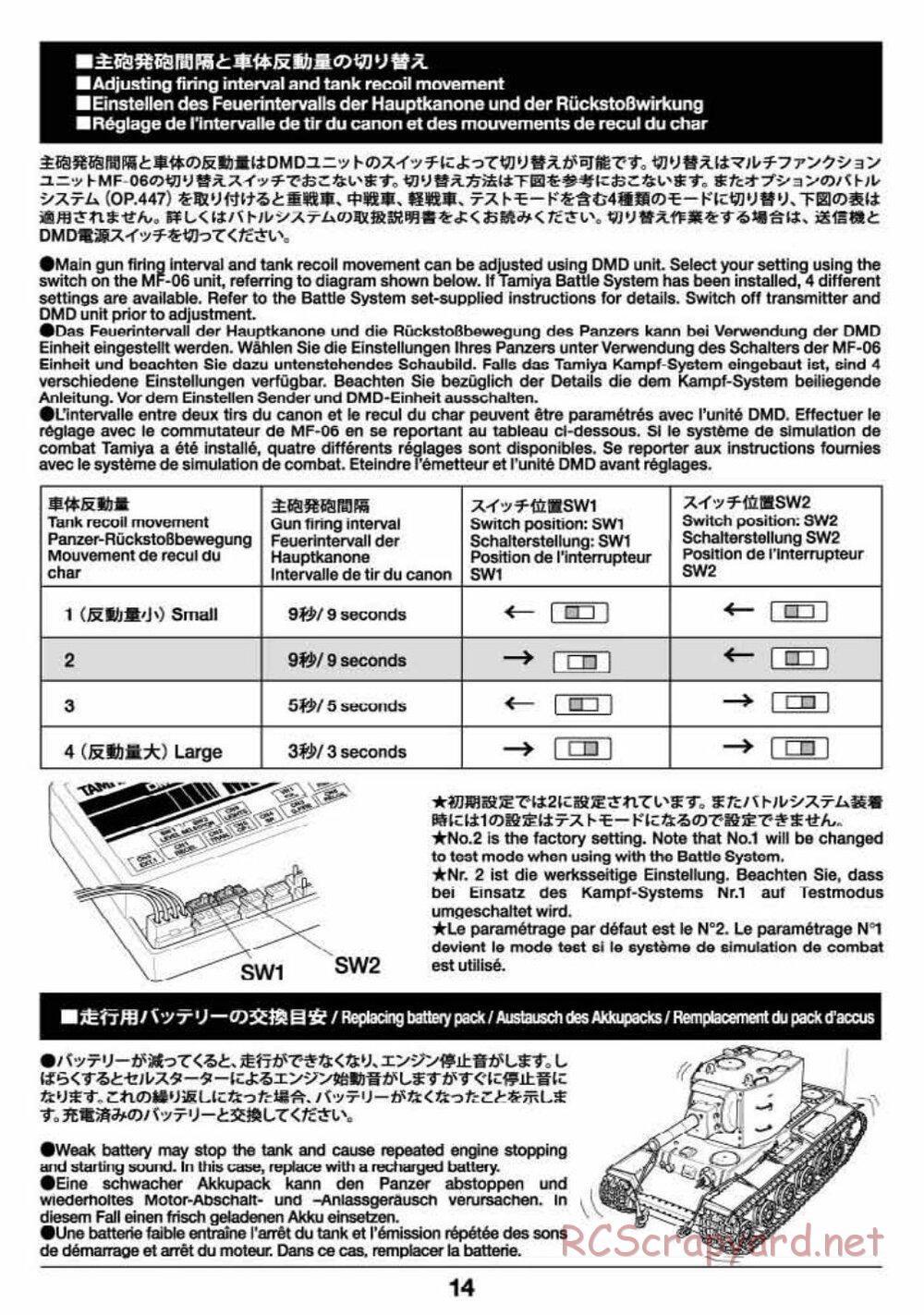 Tamiya - Russian Heavy Tank KV-2 Gigant - 1/16 Scale Chassis - Operation Manual - Page 14