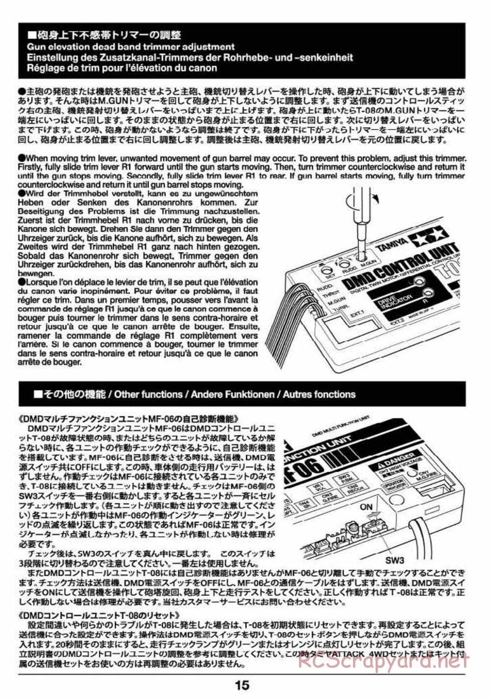 Tamiya - Russian Heavy Tank KV-2 Gigant - 1/16 Scale Chassis - Operation Manual - Page 15