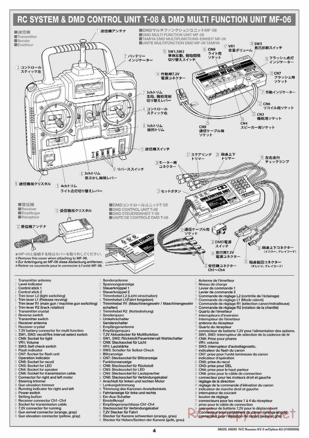 Tamiya - Russian Heavy Tank KV-2 Gigant - 1/16 Scale Chassis - Manual - Page 4