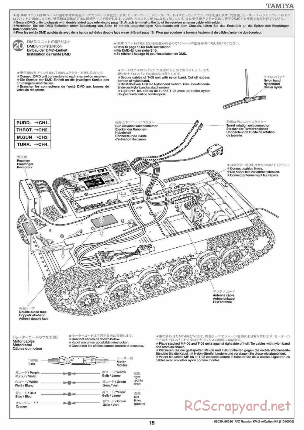 Tamiya - Russian Heavy Tank KV-2 Gigant - 1/16 Scale Chassis - Manual - Page 15