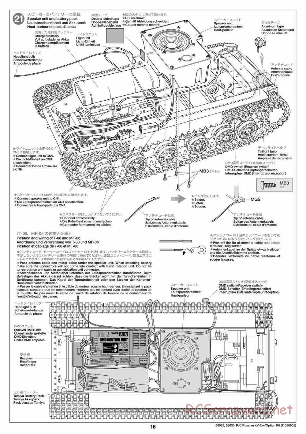 Tamiya - Russian Heavy Tank KV-2 Gigant - 1/16 Scale Chassis - Manual - Page 16
