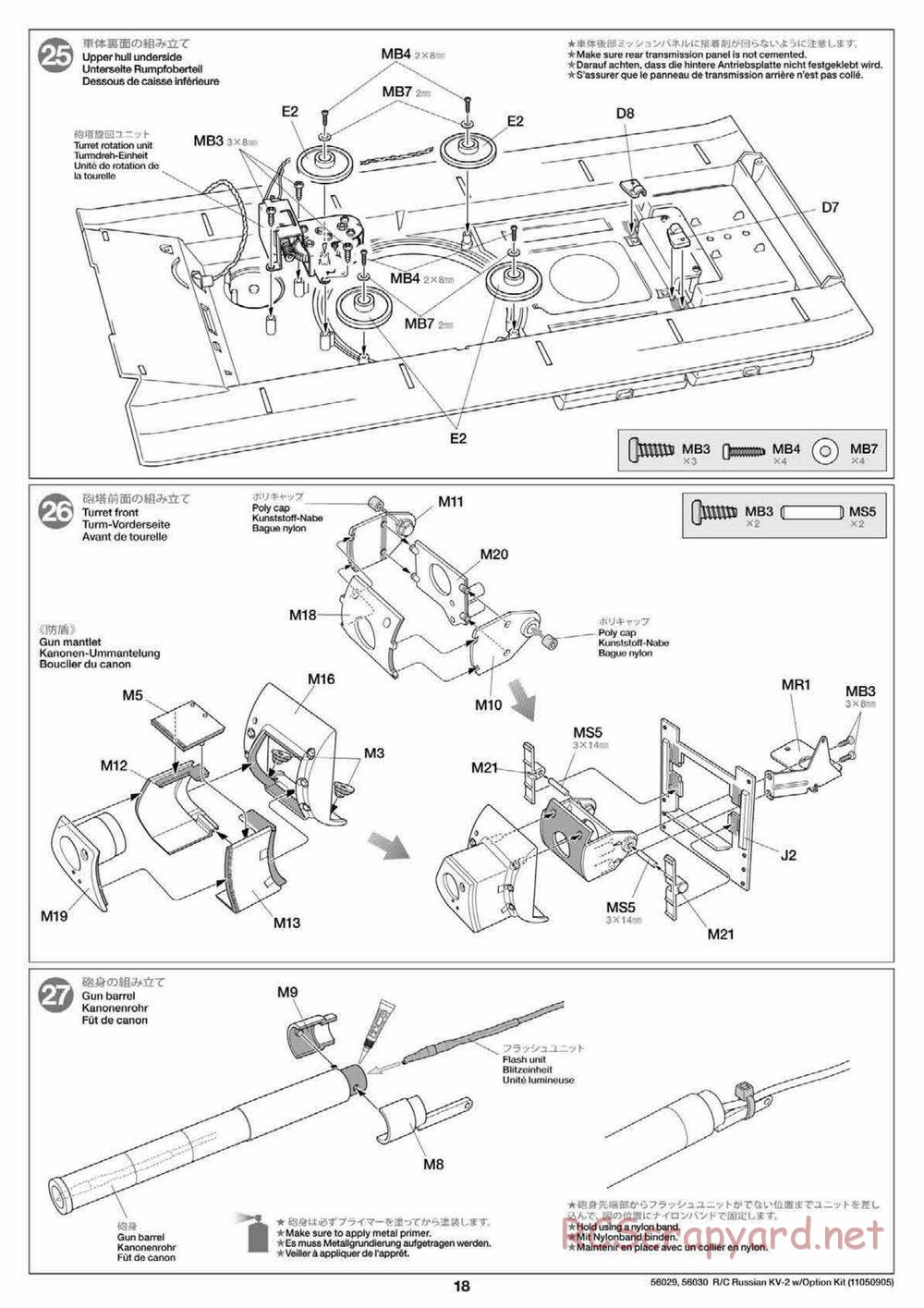 Tamiya - Russian Heavy Tank KV-2 Gigant - 1/16 Scale Chassis - Manual - Page 18