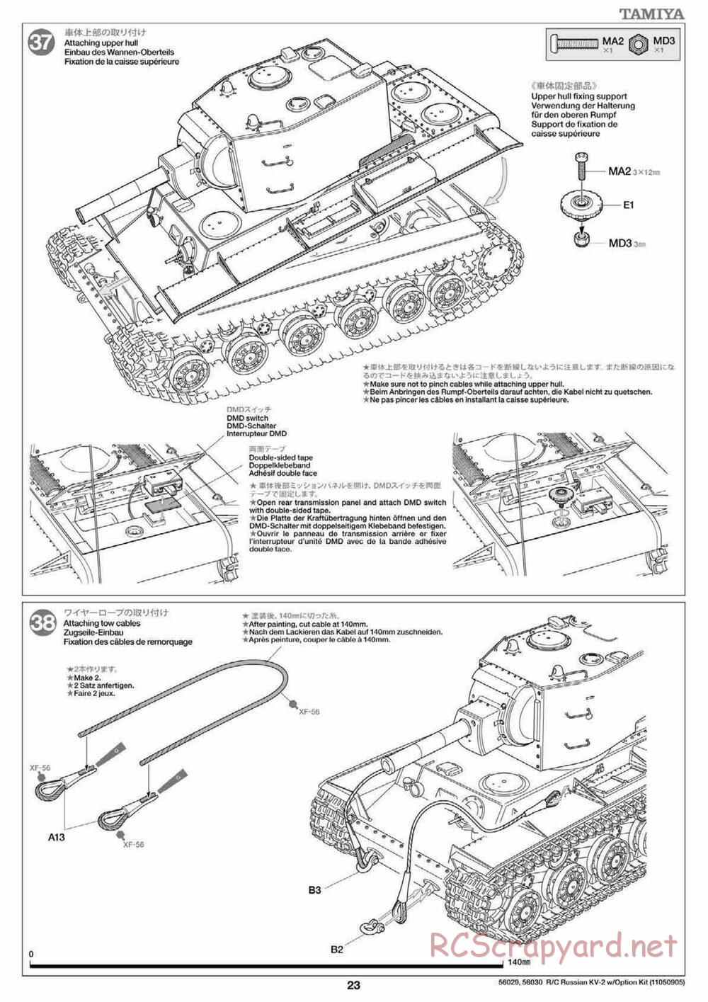 Tamiya - Russian Heavy Tank KV-2 Gigant - 1/16 Scale Chassis - Manual - Page 23