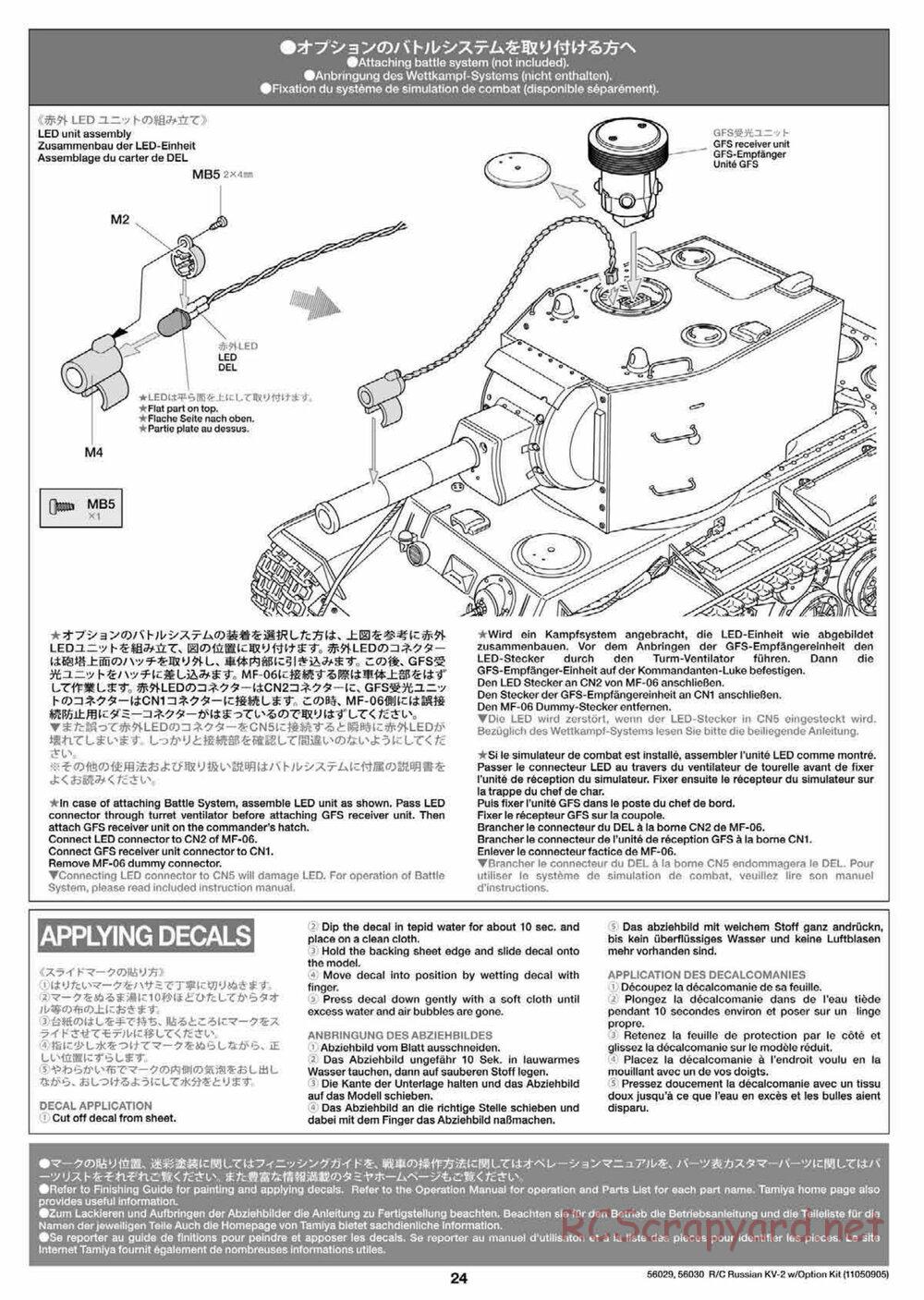 Tamiya - Russian Heavy Tank KV-2 Gigant - 1/16 Scale Chassis - Manual - Page 24