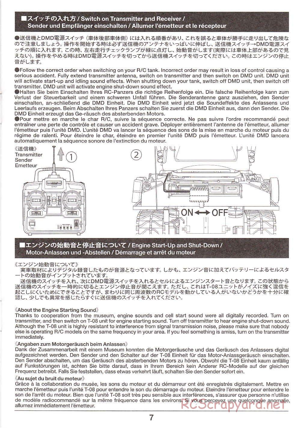 Tamiya - Super Sherman M-51 - 1/16 Scale Chassis - Operation Manual - Page 7