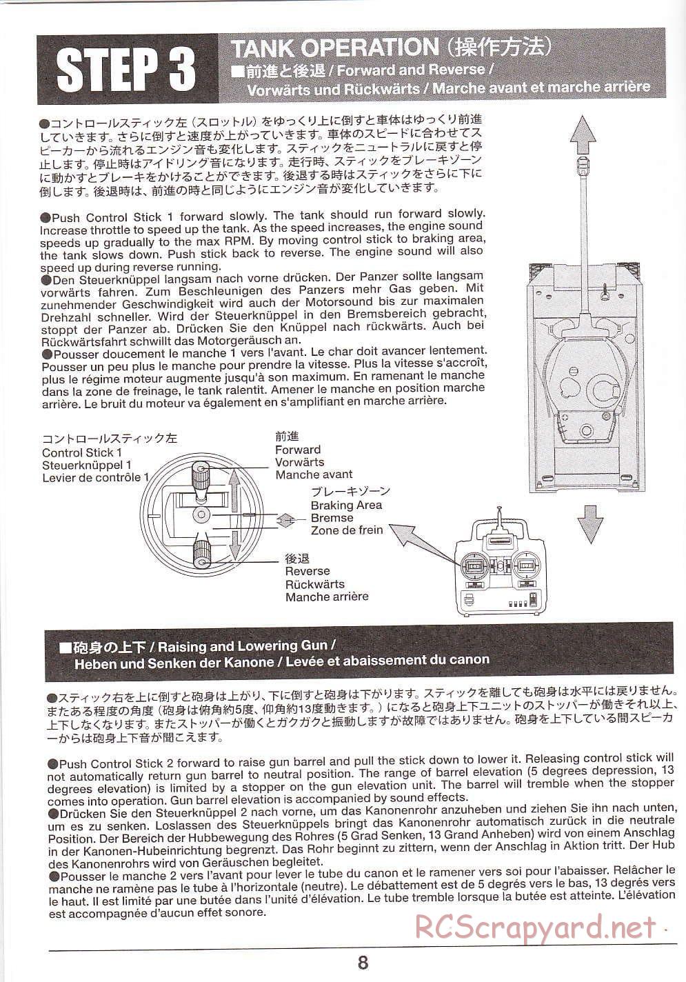 Tamiya - Super Sherman M-51 - 1/16 Scale Chassis - Operation Manual - Page 8