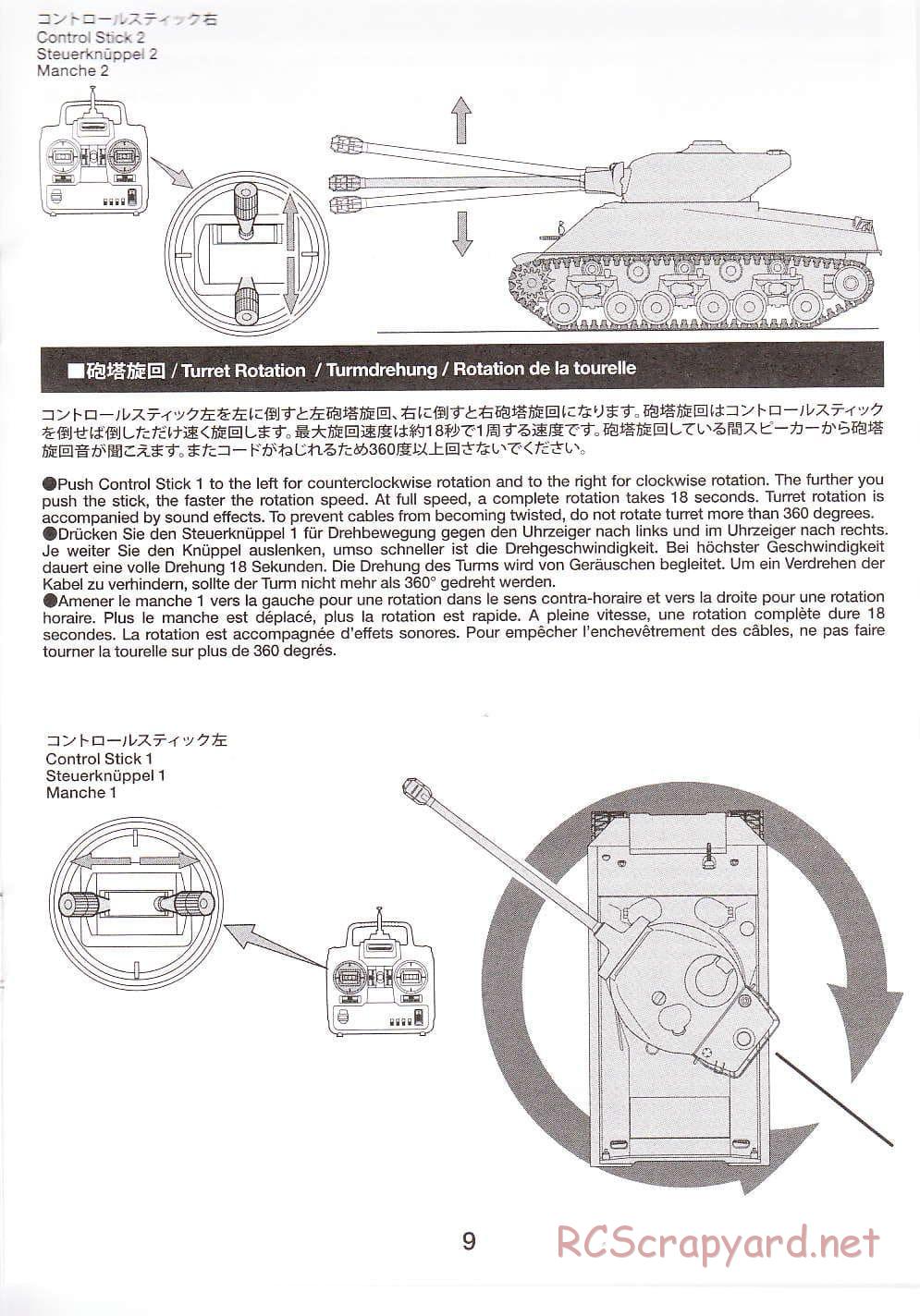 Tamiya - Super Sherman M-51 - 1/16 Scale Chassis - Operation Manual - Page 9