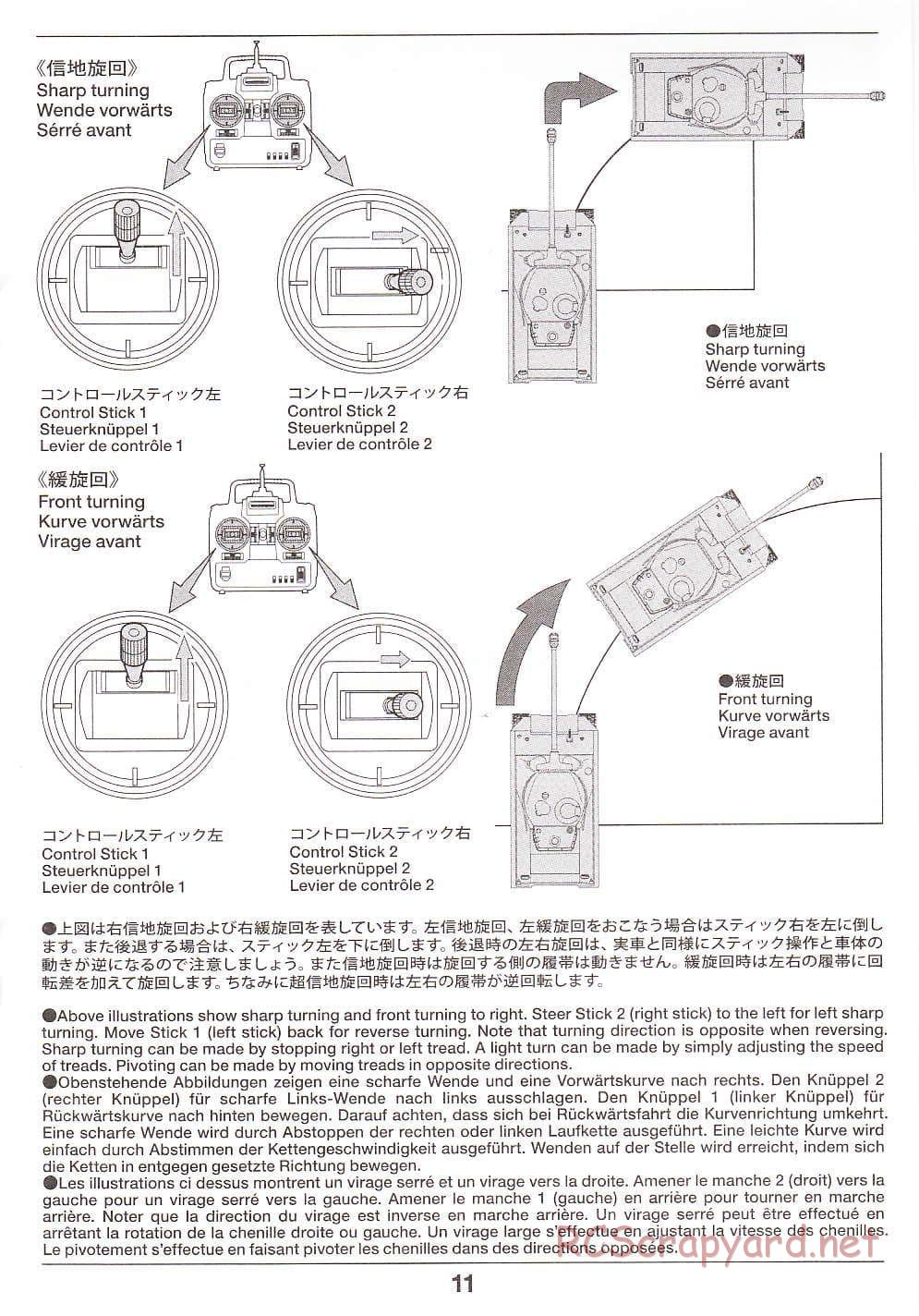 Tamiya - Super Sherman M-51 - 1/16 Scale Chassis - Operation Manual - Page 11