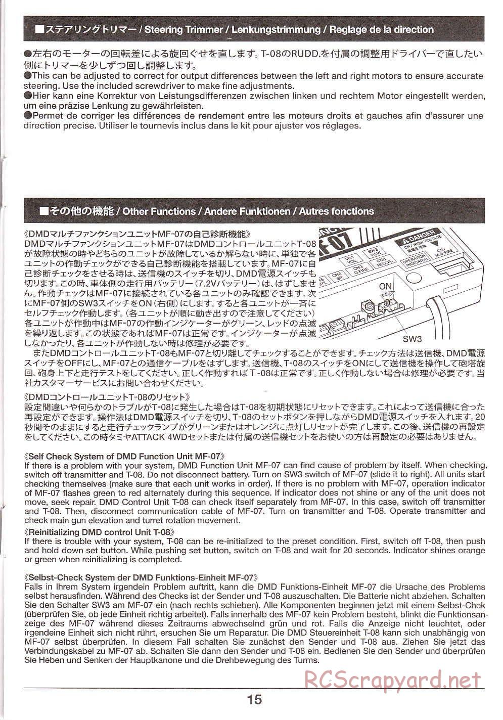 Tamiya - Super Sherman M-51 - 1/16 Scale Chassis - Operation Manual - Page 15