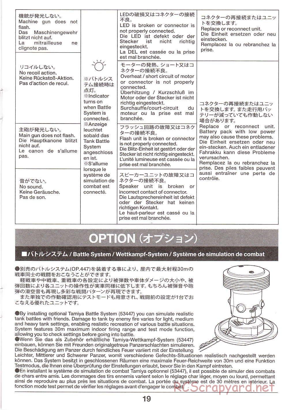 Tamiya - Super Sherman M-51 - 1/16 Scale Chassis - Operation Manual - Page 19