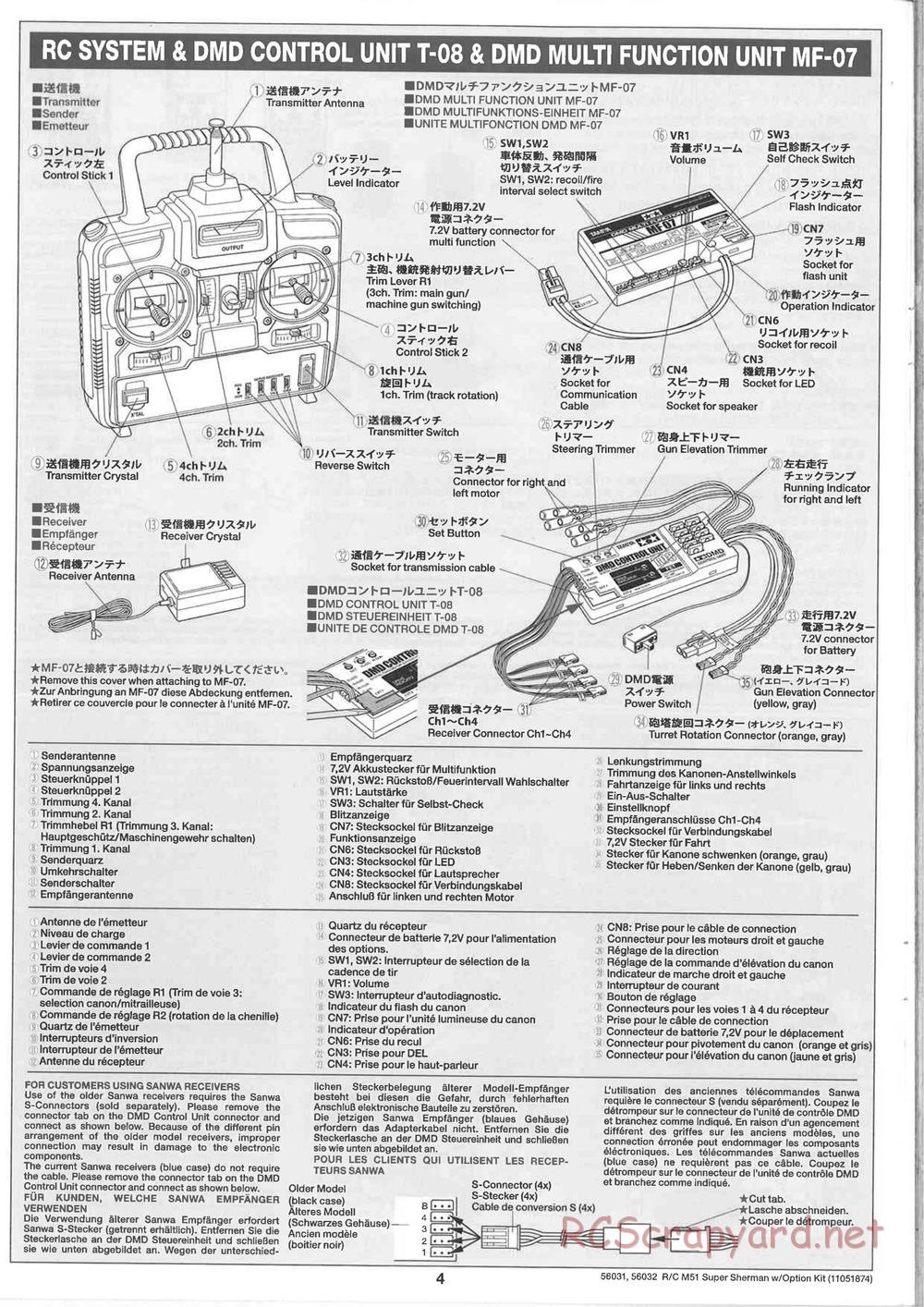 Tamiya - Super Sherman M-51 - 1/16 Scale Chassis - Manual - Page 4