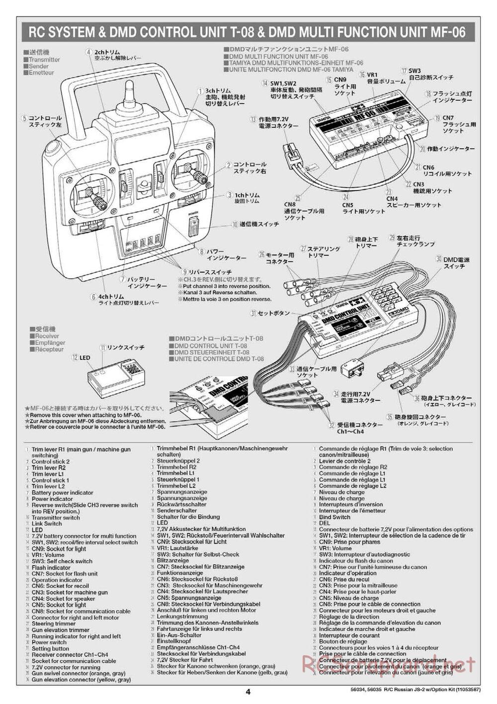 Tamiya - Russian Heavy Tank JS-2 1944 ChKZ - 1/16 Scale Chassis - Manual - Page 4