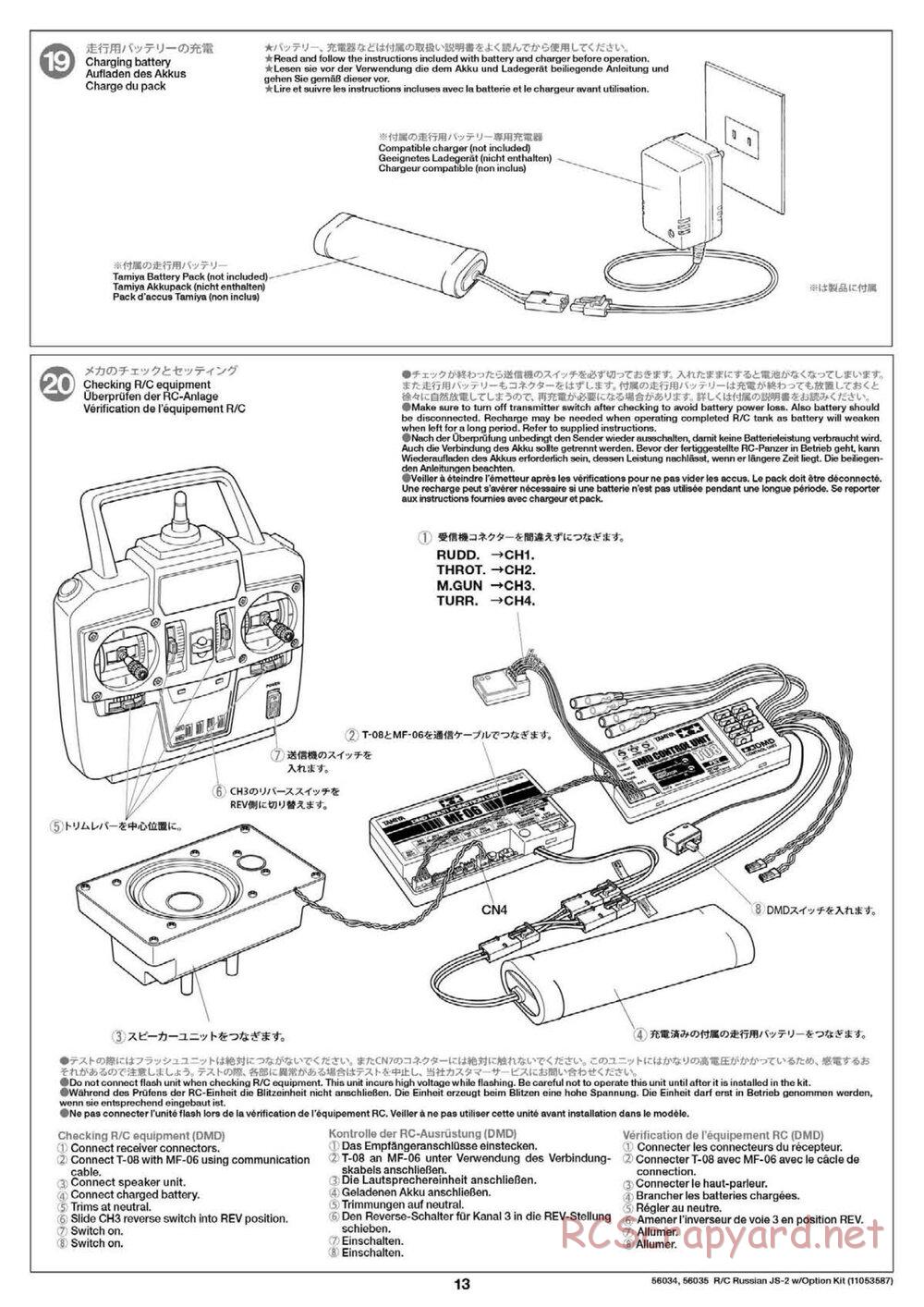 Tamiya - Russian Heavy Tank JS-2 1944 ChKZ - 1/16 Scale Chassis - Manual - Page 13