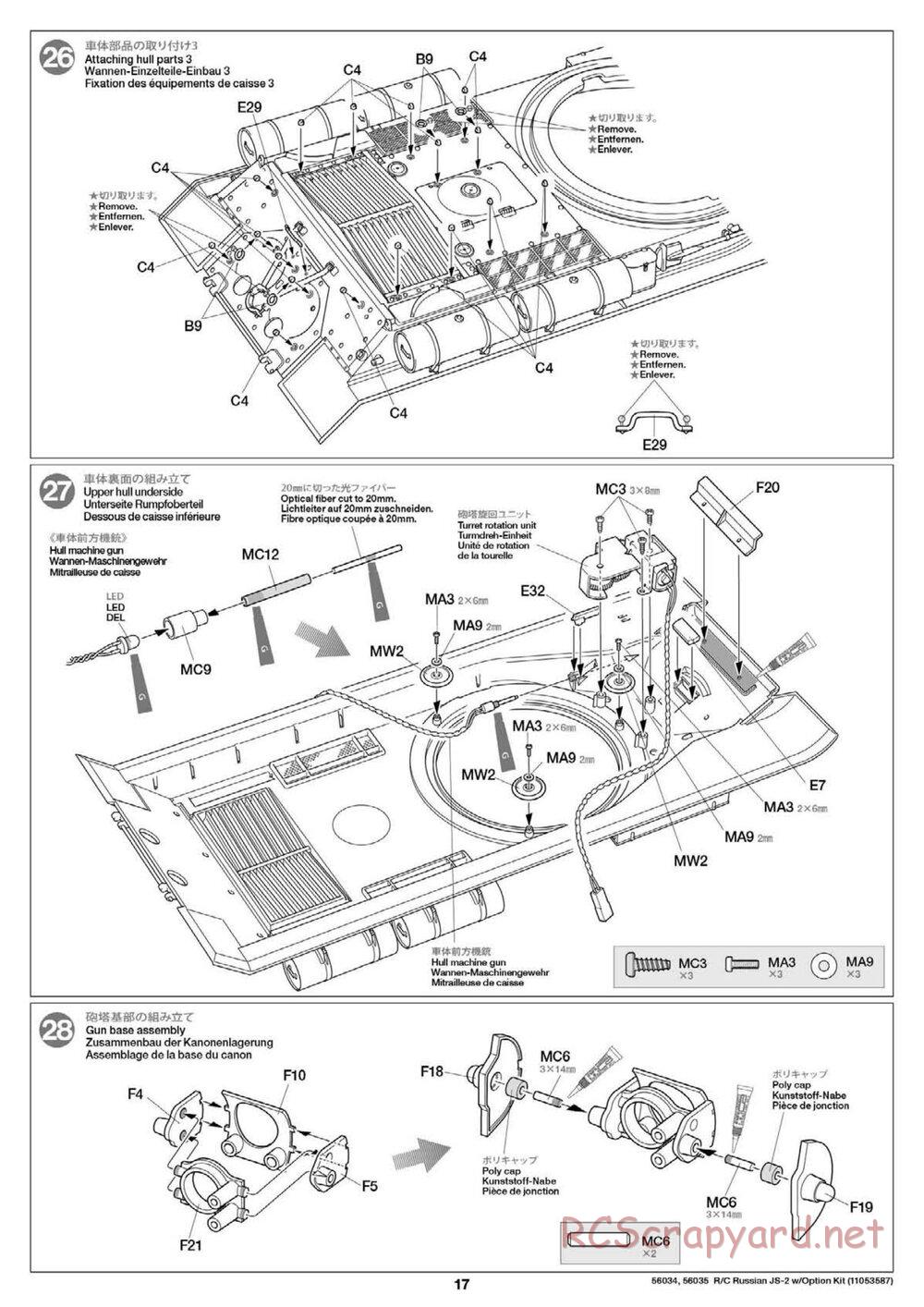 Tamiya - Russian Heavy Tank JS-2 1944 ChKZ - 1/16 Scale Chassis - Manual - Page 17