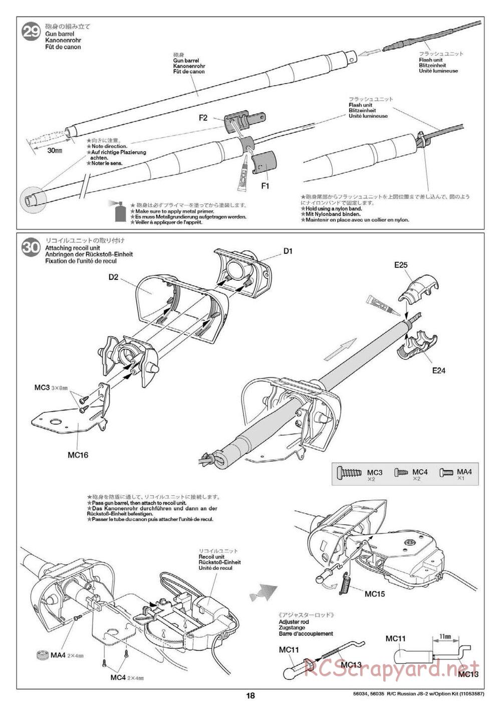 Tamiya - Russian Heavy Tank JS-2 1944 ChKZ - 1/16 Scale Chassis - Manual - Page 18