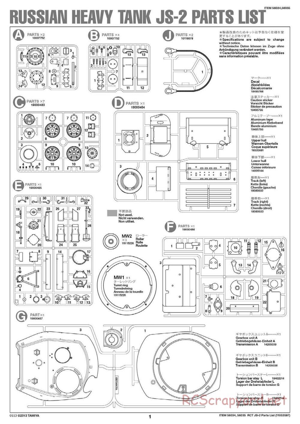 Tamiya - Russian Heavy Tank JS-2 1944 ChKZ - 1/16 Scale Chassis - Manual - Page 25