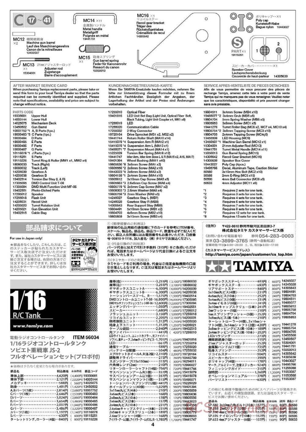 Tamiya - Russian Heavy Tank JS-2 1944 ChKZ - 1/16 Scale Chassis - Manual - Page 28