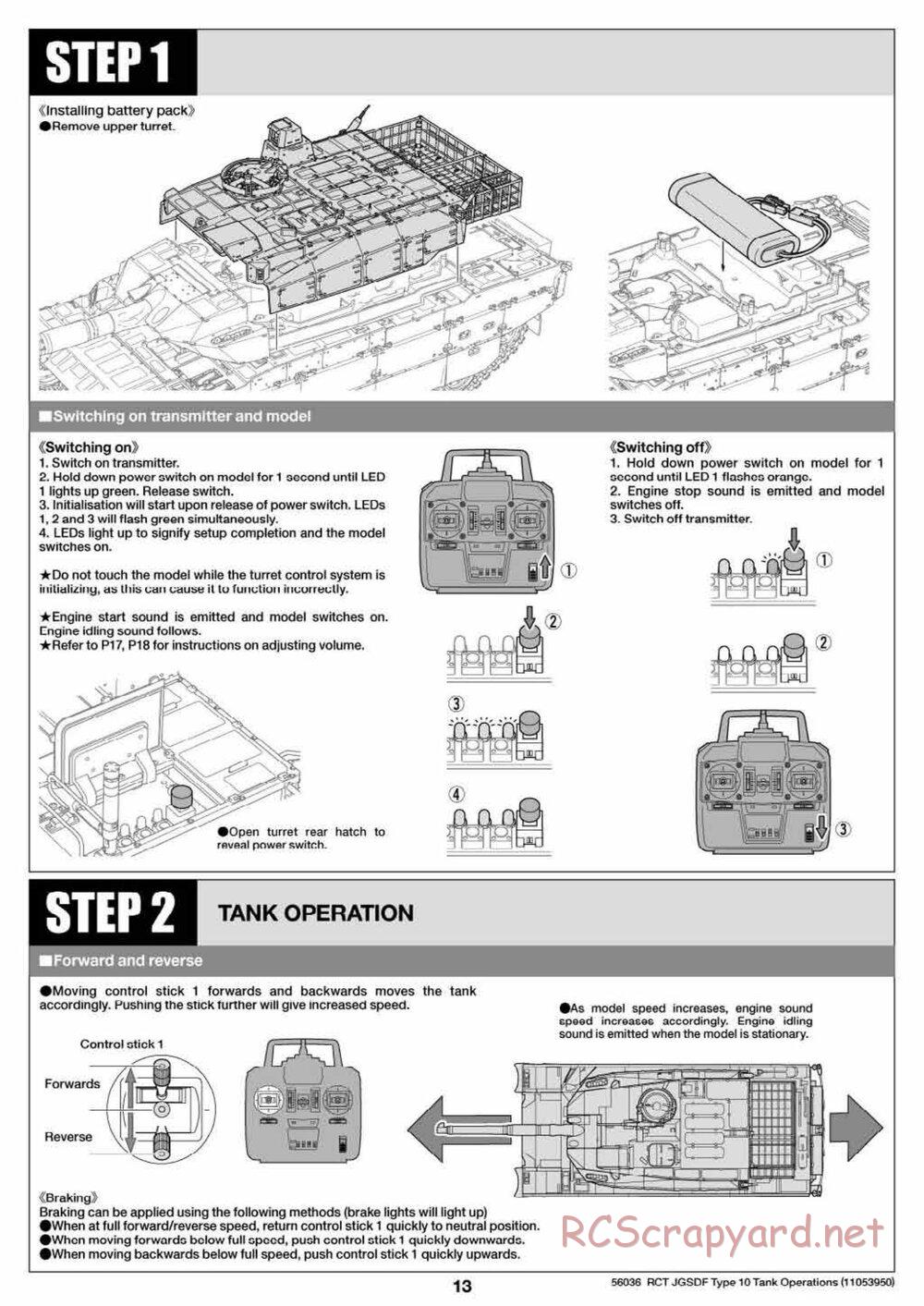 Tamiya - JGSDF Type 10 Tank - 1/16 Scale Chassis - Operation Manual - Page 3