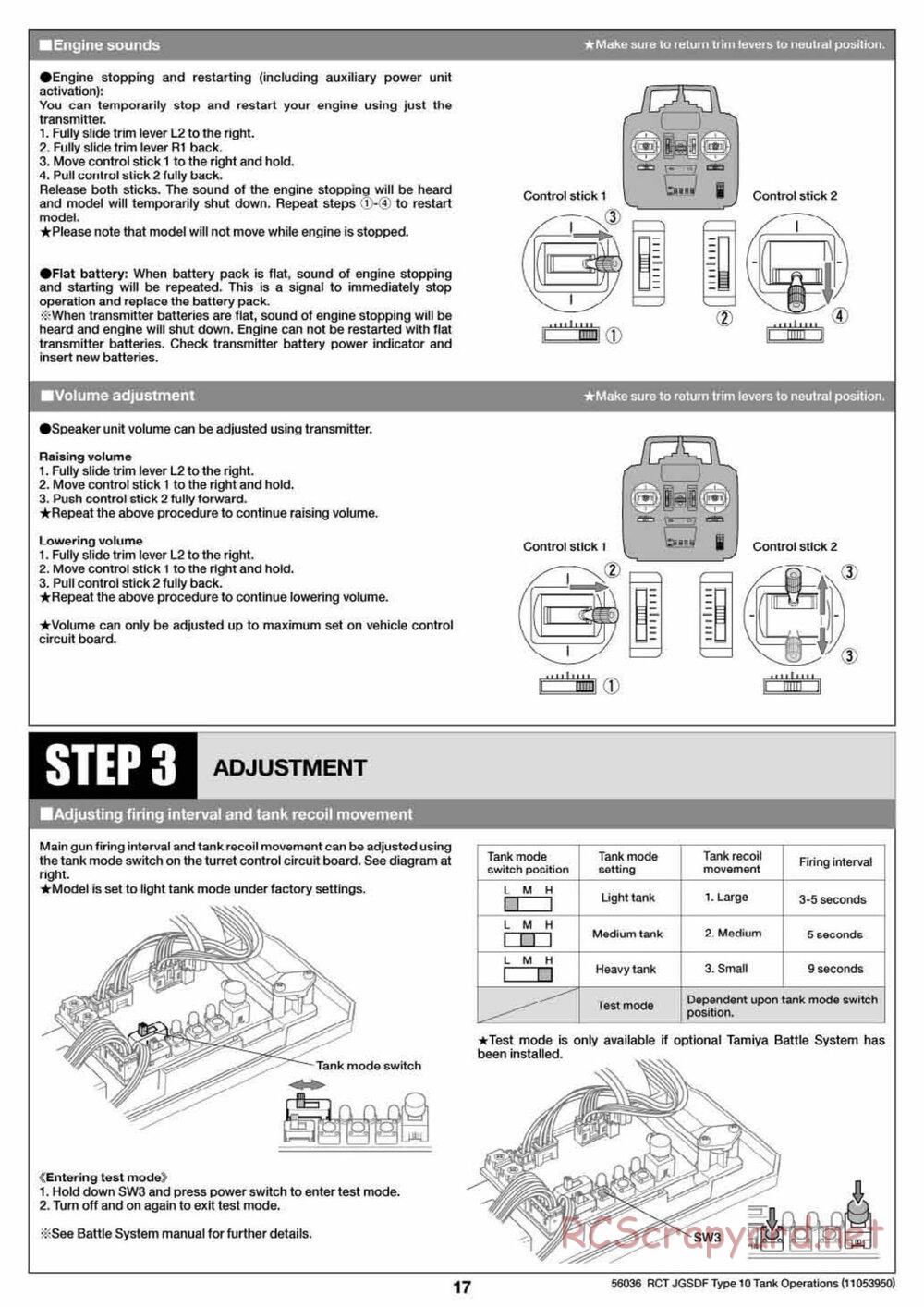 Tamiya - JGSDF Type 10 Tank - 1/16 Scale Chassis - Operation Manual - Page 7