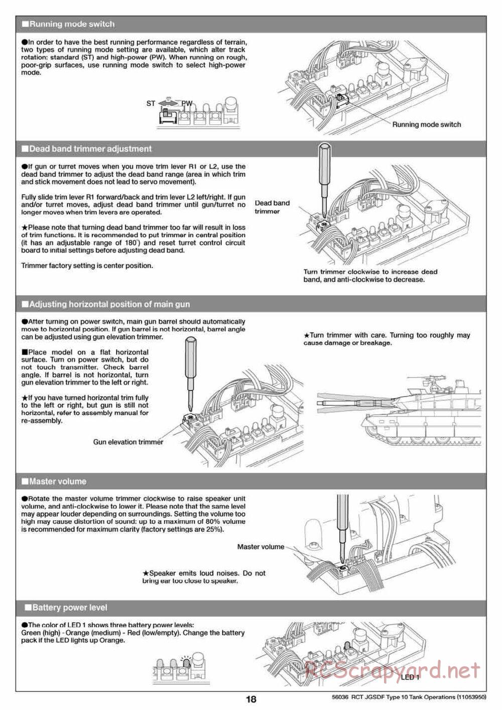 Tamiya - JGSDF Type 10 Tank - 1/16 Scale Chassis - Operation Manual - Page 8