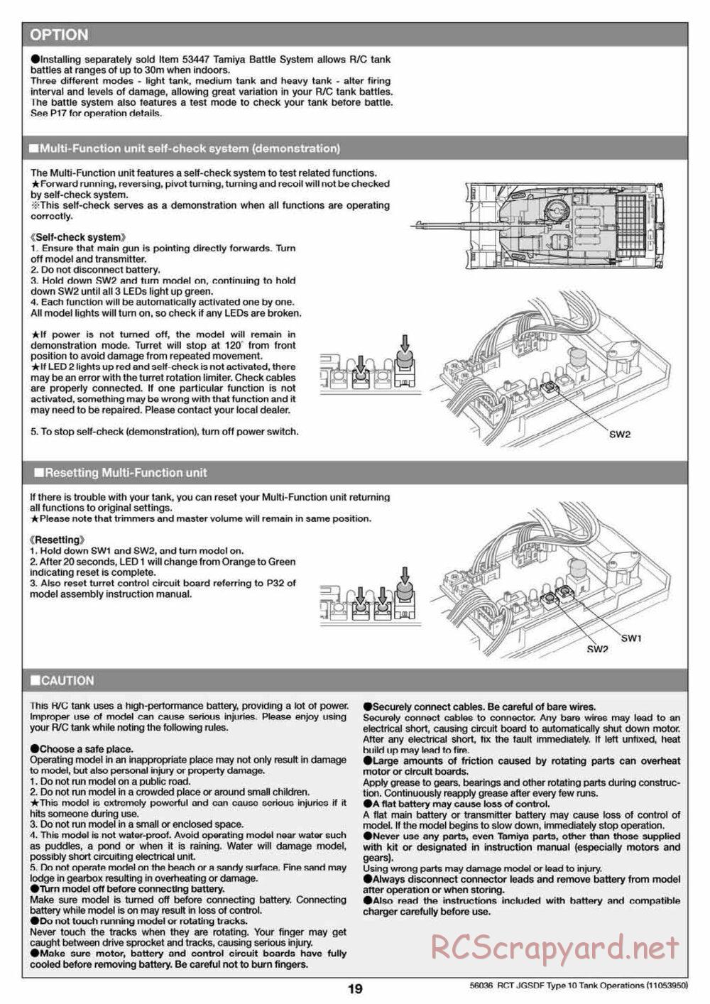Tamiya - JGSDF Type 10 Tank - 1/16 Scale Chassis - Operation Manual - Page 9