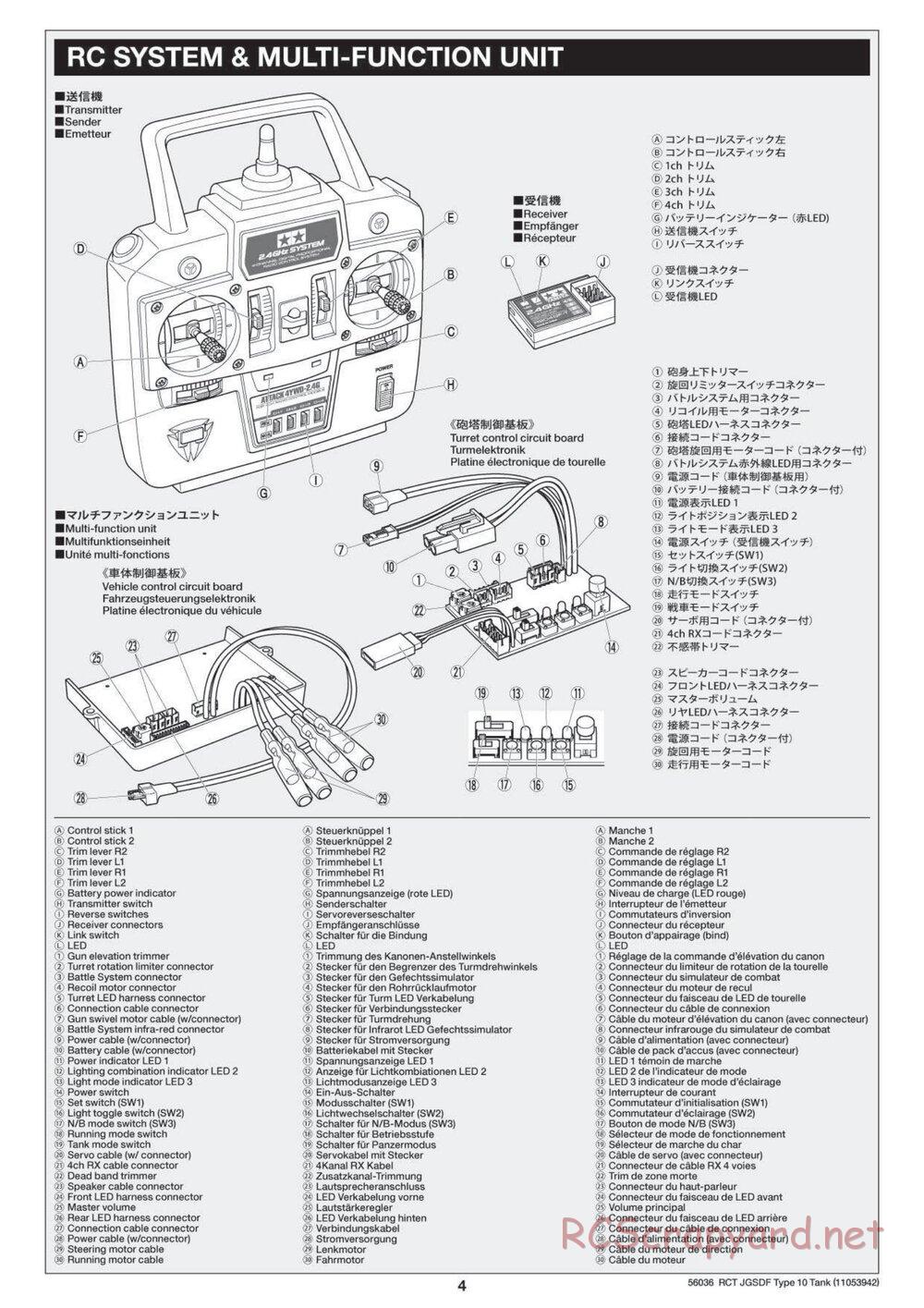 Tamiya - JGSDF Type 10 Tank - 1/16 Scale Chassis - Manual - Page 4