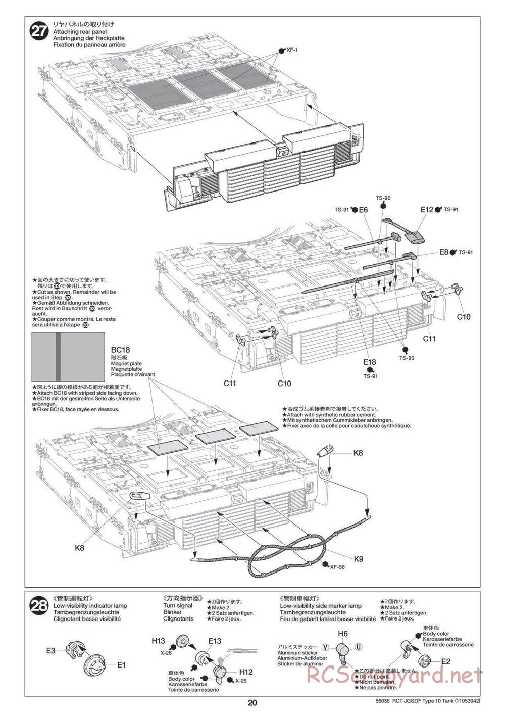 Tamiya - JGSDF Type 10 Tank - 1/16 Scale Chassis - Manual - Page 20