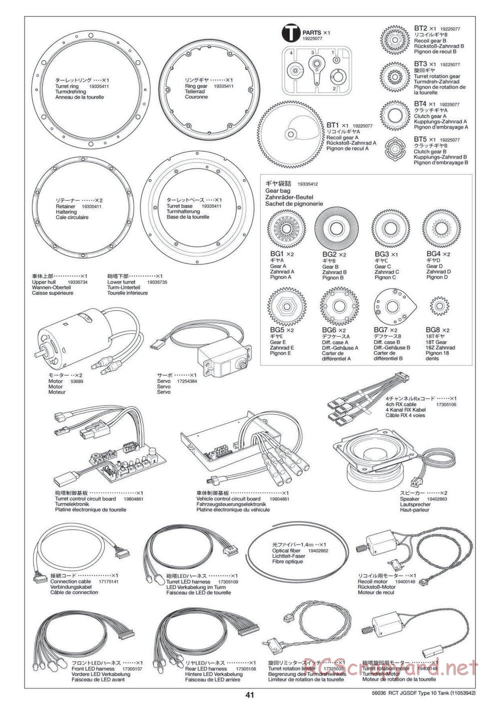 Tamiya - JGSDF Type 10 Tank - 1/16 Scale Chassis - Manual - Page 41